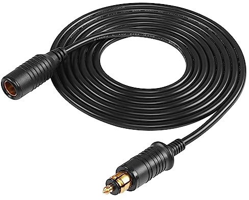 SinLoon DIN Hella-Stecker-Verlängerungskabel, 12 V-24 V DIN Hella Europäischer Zigarettenanzünder-Stecker auf DIN-Buchse, Motorrad-Zigarettenanzünder-Verlängerungsadapterkabel (3M)