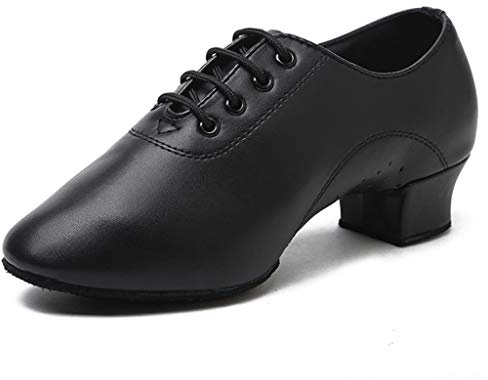 Zapatos Flamenco Mujer Zapatos de Danza Modern Jazz para Mujer Negro Profesional Zapatos con Lentejuelas y Correa en T para práctica Zapatos Salsa Mujer (Black, 43)