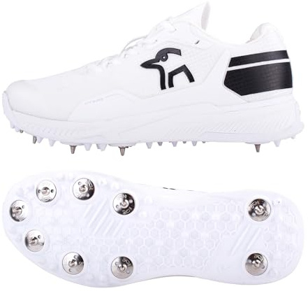 Kookaburra Unisex Pro Players Spike Cricket-Schuh Cricketschuh, weiß/schwarz