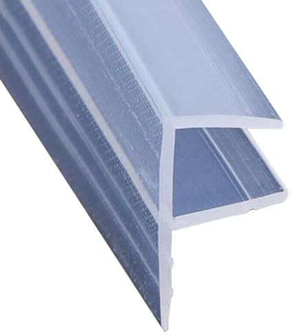 jackfru Guarnizione doccia 200 cm, guarnizione per porta in vetro da 8 mm, guarnizione di ricambio in PVC per doccia, impermeabile o guarnizione per box doccia (a forma di F 8 mm)