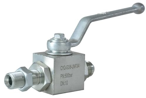 KHB Durchgangs-Schottmembran-Hochdruck-Kugelhahn, Kohlenstoffstahl, verzinkte Trennwand, hydraulischer Kugelhahn, 1 Stück (Size : DN20)