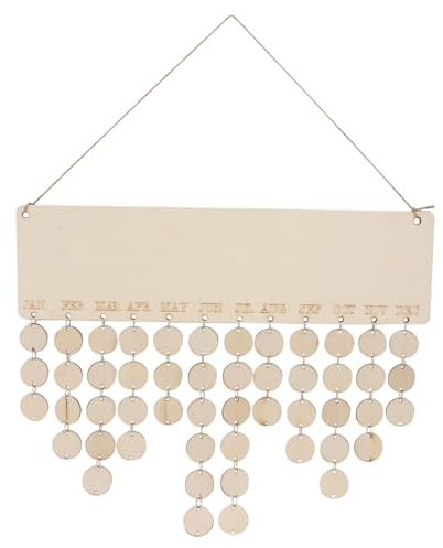 Operitacx Familiengeburtstagstafel Zum Aufhängen Aus Holz Kalender Geburtstagserinnerung Plakette Countdown-kalender