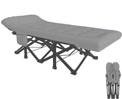Zickdom Klappbett,Gästebett klappbar, Klappbett Erwachsene,Faltbares Reisebett,Platzsparend Klappbett mit matratze,leicht zu tragen und Zusammenzubauen 150 kg belastbar 200x80x39 cm Gray