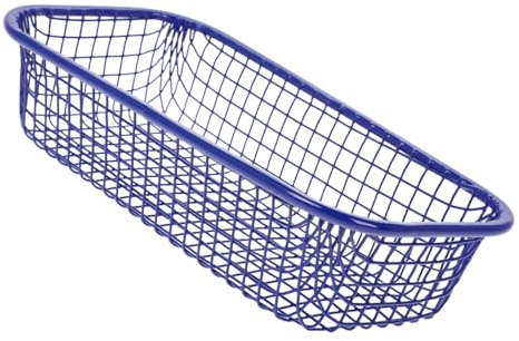 PRETYZOOM Cesta De Alambre Para Organizar Multifuncional, Tamaño Pequeño, Hierro Resistente, Transpirable, Para Escritorio, Cocina y Sala, Cesta Decorativa y Práctica, 1 Unidad, Color Azul Oscuro