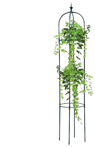 Treillis d'obélisque pour plantes grimpantes d'extérieur - Treillis de fleurs en pot - Sequins de jardin durables - Support pour plantes grimpantes - Support pour intérieur et extérieur