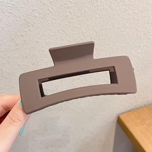 Pinces à cheveux solides marron foncé - Grandes pinces à cheveux - Tenue solide - Accessoires de cheveux pour femmes et filles - Épais et fins - Cheveux longs - Antidérapants - Accessoires pour