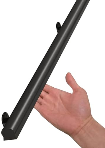Pasamanos de escalera de madera maciza - Kit completo, Barandilla de escalera de montaje en pared para escaleras interiores, exteriores, terrazas, barandillas de escalera de 30 cm a 450 cm(60cm)