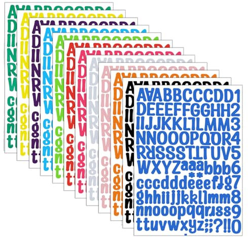 Oruola 12 Blätter Klebebuchstaben,Buchstaben Sticker,Letter Stickers,Buchstaben Aufkleber,Selbstklebende Vinyl Bunte Buchstabe zum Aufkleben für DIY,Scrapbooking,Tagebuch,Geschenkdekoration,Tasse