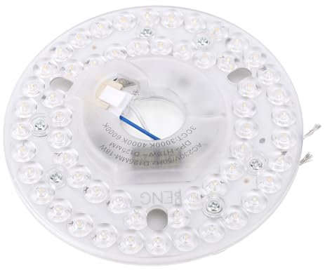 Oreilet Reemplazo de Luz LED para Ventilador de Techo de 4,92 Pulgadas, Panel de Luz Redondo de 18 W con 3 CCT 3000K, 4000K, 6000K, 3 Colores Regulables, Kit de Actualización de Motor (230V)