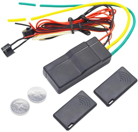 Knoruley Inmovilizador de Coche de 12 V, Antisecuestro, RFID de 2,4 GHz, Bloqueo Inalámbrico para Motor de Coche, Inmovilizador Inalámbrico, Bloqueo Oculto Automático