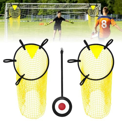 Mineup 2 Stück Fußballtor Zielnetz, 45×59cm Fussball Ziel, Fußballtor Zubehör Mit Verstellbaren Riemen, Top Fußballtorzubehör Mit Ziel, Top Bins Fussballtore Für Schießgenauigkeit Verbesserung