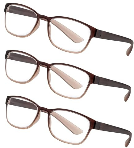 LEXXOO Lesebrille, Verschiedene Modelle & Farben, Damen & Herren | Bequeme, leichte Fertiglesebrille für Damen und Herren, erhältlich als rechteckige, runde oder Halbrandform, alltagstauglich