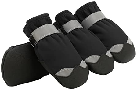 BESTonZON Schneestiefel für Hunde rutschfeste Sohle Stoßfeste Zehenkappe aus Leder Klettverschlüsse für Sicheren Halt Waschbar für Winter Schnee und Bergsteigen