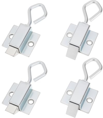 SG Store Lot de 4 loquets de porte à ressort avec boucle d'extension pour abri de jardin, porte de grange, clôture
