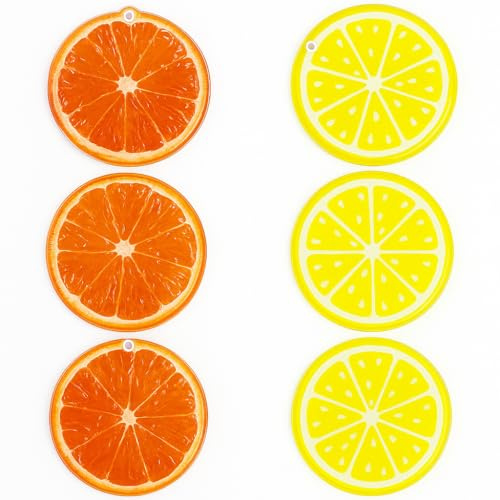 6er Set Kühlkissen Ø 12 cm – Wiederverwendbare Gelpads im Frucht-Design Orange & Zitrone – Ideal bei Kopfschmerzen, Prellungen, Sport, Verletzungen & Sommerhitze – Für Kinder & Erwachsene