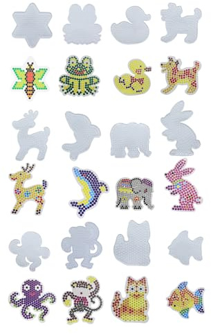 12 Stück Bügelperlen Steckplatten, Stiftplatten Transparent, Kunststoff Bügelplatte 5mm, Steckplatten Set, Groß Bügelperlen Vorlagen, Bügelperle Stiftplatten Set, DIY Perlen Handwerk Zubehör ﻿