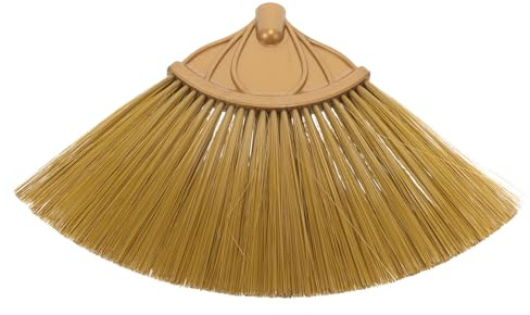 Replacement Broom Head for Sweeping, Brown Pp Pet Bristles | Pointed Bristles for Gaps, Easy-clean Build, Room and Desktop Use, Supple Thickness for Daily Dusting