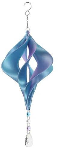 Shimmerz Twister Large Baby Blue Wind Spinner, Hanging Garden Ornament, Suncatcher, Indoor Outdoor Decoration