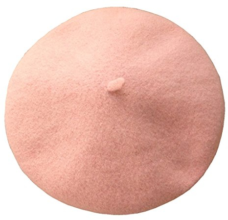 JOYHY Damen Solide Wolle Künstler Französisch Baskenmütze Hüte Hell-Pink