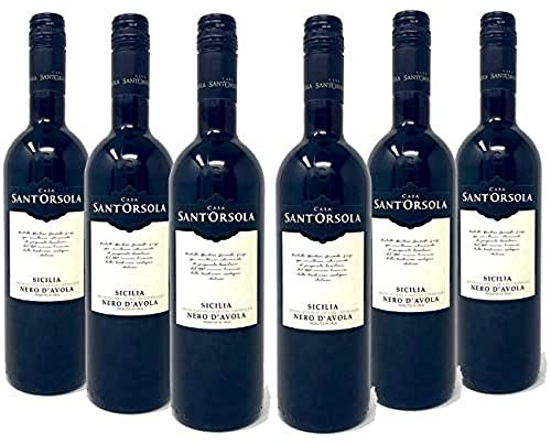 Sant'Orsola Nero d'Avola D.O.C. Sizilien Rotwein 6 Flaschen Nero d'Avola trocken (6 x 0.75 l)