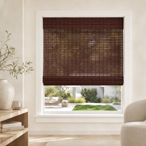 CHICOLOGY Tende in bambù, tonalità di bambù, tonalità romane per finestre, tonalità romane per finestre, tende per finestre per casa, tonalità di bambù per patio, tende e ombre, ombra per finestra, 73