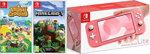 Nintendo Switch - Coral + Animal Crossing New Horizons + Minecraft (Nintendo Switch)