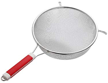 Espumadera Colador Skimmer Spoon Stetrante de acero inoxidable con mango antideslizante Colador de ollas calientes con buen mango de agarre con diseño de oreja amplio Coladores de Cocina