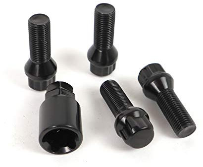 OMP Speed- Set di 4 viti antifurto, chiave speciale, cerchi M12X1.25, lunghezza filettata 28 mm, forma conica