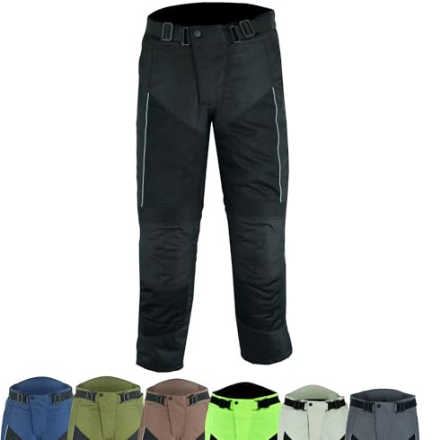 warrior gears Pantalon de Moto pour Homme Air Mesh et Cordura 600D Pantalon de Moto blindé de Protection CE avec Doublure en Maille et imperméable Respirant