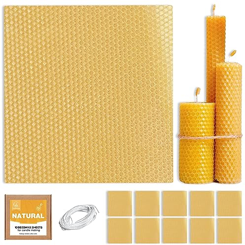 Natural Beeswax Sheets for Candle Making - DIY Beeswax Candle Rolling Kit for Kids & Adults