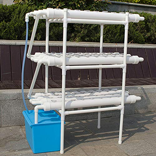 RibasuBB 3 Schichten 108 Standorte Hydroponic Site Grow Kit 4 Rohre Vertikale Pipeline Hydroponisches Anbau-System Wasserkultur-Gartenbetriebssystem Für Haus Balkon Garten