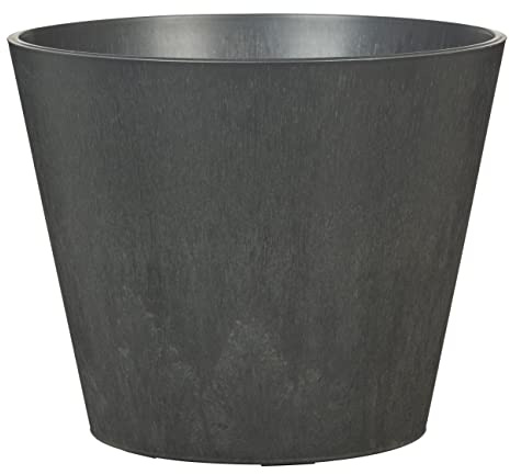 Scheurich Purista+ 40, Pflanzgefäß/Pflanzkübel, rund, Farbe: Carbon, hergestellt mit recyceltem Kunststoff, 8 Jahre Garantie, für den Außenbereich