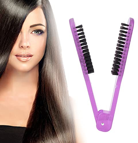 Bizzico Doppelte Glättungsbürste, Haarbürste für lockige, beschädigte oder gewellte Haare, Hitzebeständig, Antistatisch, Haarstyling, Lila, Unisex