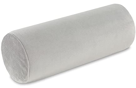 Totsy Baby Nackenrolle mit Bezug Yoga Bolster Knierolle Lagerungsrolle Velvet 40x15 cm - Nackenkissen Kissenrolle Yogabolster Kniekissen Zierkissen und kleines Kissen Lange Rolle Grau