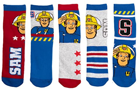 United Labels Feuerwehrmann Sam Socken für Jungen Kinder Sneaker Kindersocken Söckchen Mehrfarbig Bunt (5er Pack) (27/30)