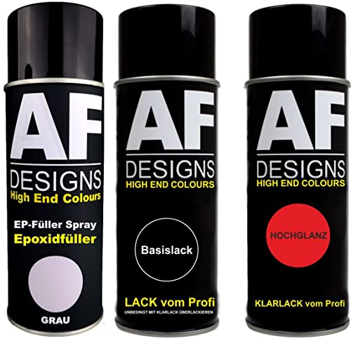 Alex Flittner Designs Autolack Spraydosen Set für SEAT 596 BEIGE CHAMPAGNE Metallic Spraydose EP Grundierung Klarlack Sprühdose
