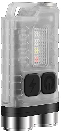 BORUIT V3 Small Powerful Torch LED Super Bright 900LM with Red UV Blue Light - Mini Pocket Keychain Rechargeable Torches 10 Modes, USB-C, IP65 Waterproof Magnetic Flashlight