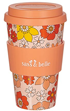 Sass & Belle 70'S Floral Travel Coffee Cupv