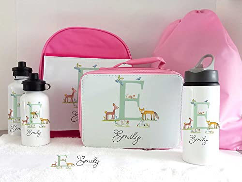Tigerlilyprints Personalised Girl's School Set, Matching Lunch Bag, School Bag, Pencil Case, Gym Bag, Backpack, Drinks Bottle, School Bag Sets