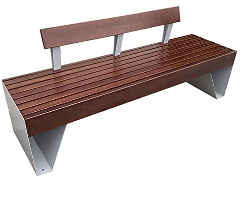 HASMI Garten Bänke Parkbank Mode Outdoor Freizeitbank mit Rückenlehne rostgeschützte Eisenrahmen hölzerne Latted Rückenlehne und Sitz 70,8 Zoll Freizeitmöbel im Freien Outdoor Bänke