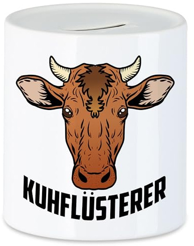 Hey!Print Kuhflüsterer Spardose Kuh-Fans Kuh-Liebhaber Milchkuh Landwirt Geschenkidee