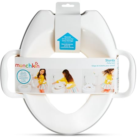 Munchkin Sturdy Toilettensitz für Kinder| Töpfchentrainingssitz mit Griffen & Beinen | Ideal für Kleinkinder & Kinder | Weiß