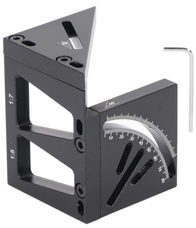 3D-Holzbearbeitungsquadrat, Aluminiumlegierung, Mehrwinkel-Messlineal, 3D-Mehrwinkel-Messlineal, 45-90-Grad-Winkelmesser für Zimmermannswinkel