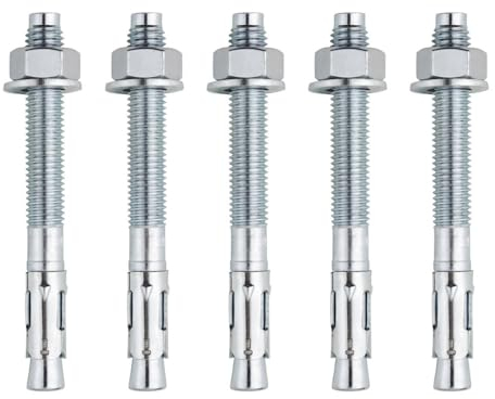 BATIFIX Schwerlastanker Schwerlastdübel Bolzenanker Keilanker Anker Ankerbolzen Ankerschraube Blitzdübel verzinkt inklusive Mutter und Unterlegscheibe (20, M16 x 110)