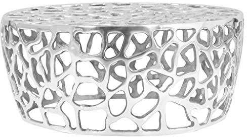 BUKSCYJS Couchtisch kleine Zimmer, Sofatisch, Wohnzimmertisch Couchtisch Aluminiumguss 70 x 30 cm SilbernFür Wohnzimmer, Schlafzimmer, Büro, Eingang, Korridor