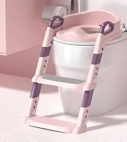 Kinder töpfchen mit Treppe Kinder WC Sitz Toilettentrainer, Toilettensitz Baby mit Treppe:, klappbar, mit Treppe für Kleinkinder Jungen und Mädchen,Toilettensitz für Kinder
