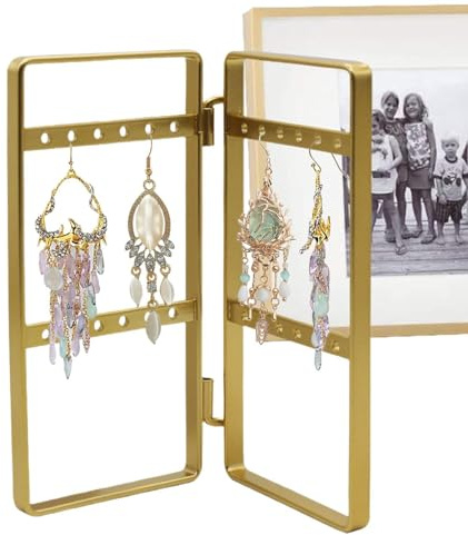 usefulbeauty Organizador de soporte de pendientes, soporte de exhibición de pendientes, soporte plegable soporte para collar expositor de joyas, expositor de pendientes ligero,