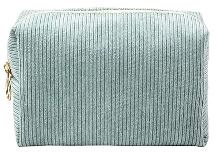 Makeup Bag Kosmetiktasche for Damen, aus Cord, einfarbig, Make-up-Tasche, Reisetasche, tragbare Waschtasche, Kulturbeutel, Organizer, Geldbörse Make Up Bag(Light Blue S,5 PCS)