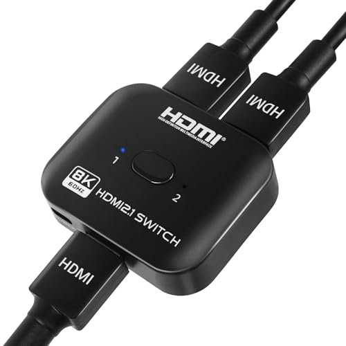 DGODRT Switch HDMI 4K 120Hz 2 in 1 Out, Splitter HDMI 8K 60Hz, Supporta HDR 4K 3D 1080P