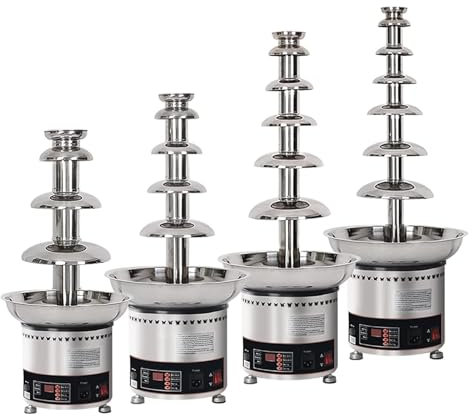 Máquina comercial de fuente de chocolate: crisol de salsa de acero inoxidable de 4/5/6/7 capas/máquina de cascada de chocolate para equipos de buffet de bodas y fiestas (un 4to piso) (un 7mo piso) (A